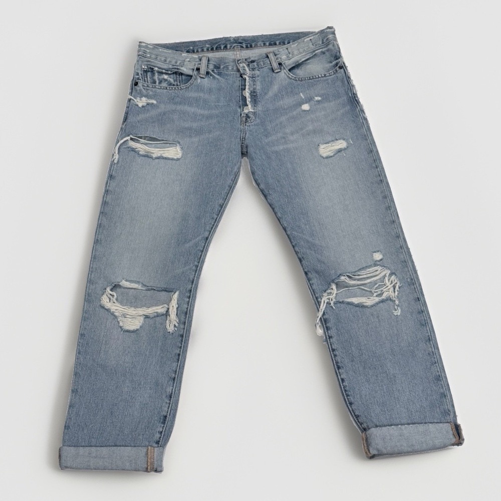 Denim & Supply Ralph Lauren Jeans Womens 27 Bannett Blue Boyfriend Distressed